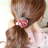 Ruihfas 5Pcs Girls Women Pearls Flower Hair Accessories Elastic Hair