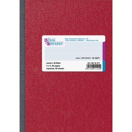König & Ebhardt 8616271 Notebook, A6, Chequered, Red