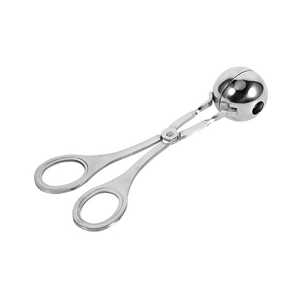1.38 Inch Stainless Steel Ice Cream Scoop, Polished Meat Baller Spoon with Trigger, Meat Baller Spoon for Meatballs, Rice, Melon, Ice Cream, 6.34 x 2.72 Inches