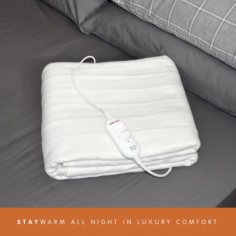 STAYWARM® Single Size Luxury Quality Electric Underblanket with Detachable Controller