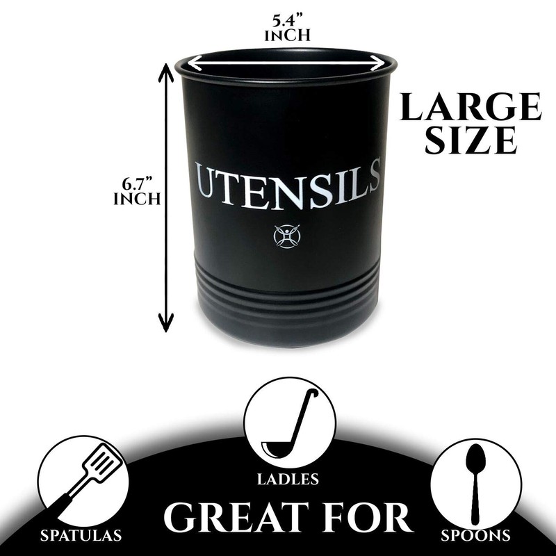 Steelware Central Utensil Holder Large Crocks Kitchen (black)
