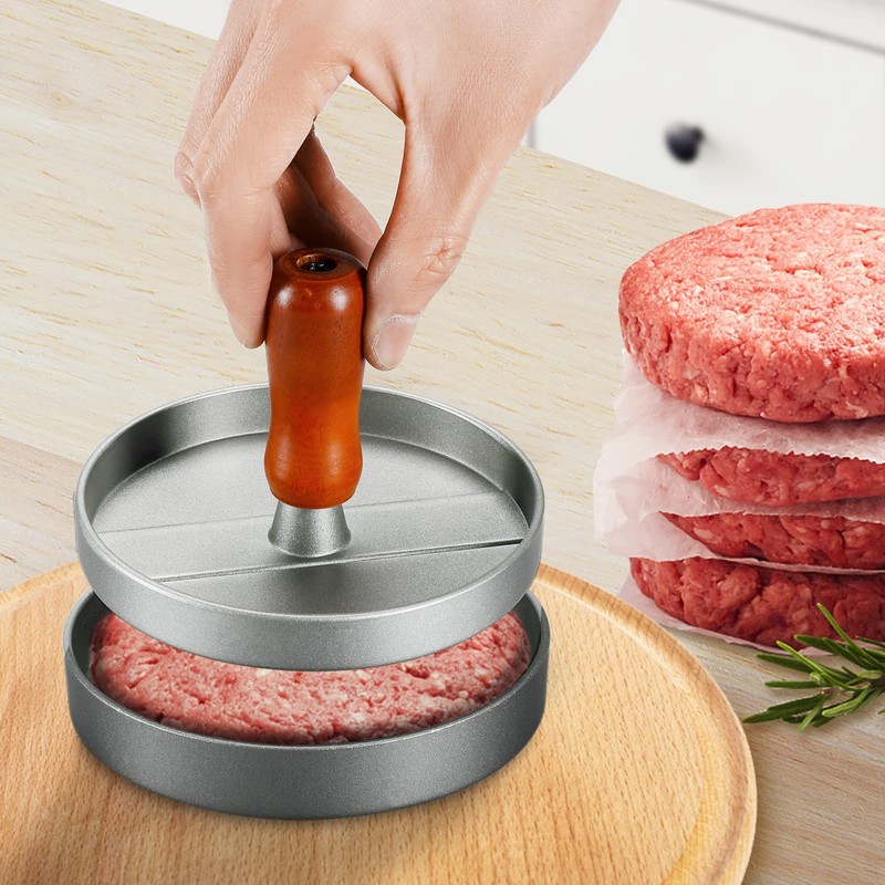 PIQUEBAR Burger Press Patty Maker Stainless Steel Hamburger Patty Press