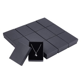 FASHEWELRY 12 x Black Jewellery Box for Jewellery Bracelet Gift Box 9x7cm