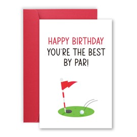 Funny Golf Birthday Card, Golf Themed Birthday Card with Red Envelope Humorous Greeting Cards for Golfer Husband Wife Boyfriend Girlfriend Gifts