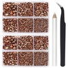 Briskbloom 10000PCS Brown Rhinestones for Crafts Shoes Clothes, Copper/Coffee Flatback