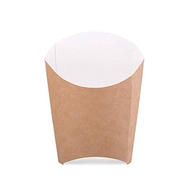 (Pack of 50 pcs) Kraft Cardboard French Fries Boxes Size L Chip Holder Food Container Fast Food Disposable Box Eco-Friendly Recyclable (50, L)