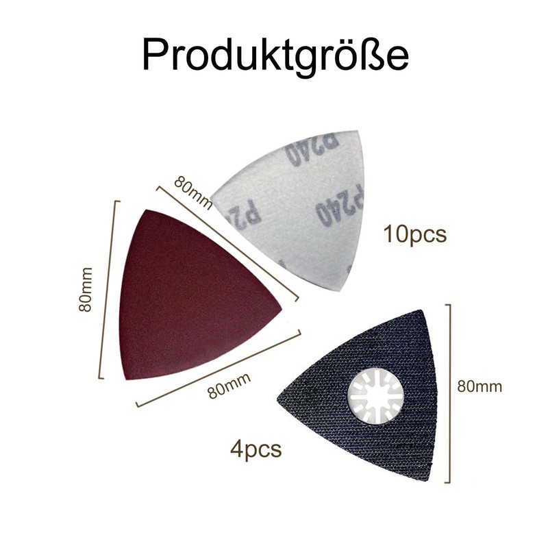 Wjelet Set of 4 Triangle Sanding Disc, Fine Sanding Plate,
