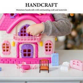 Alasum 4 Pcs Doll Rocking Chair Decoration DIY Furniture Statue Decor Vintage Chairs for Dolls Vintage Decor Miniature Rocking Chair Retro Dollhouse Decoration Armchair Wooden Brown