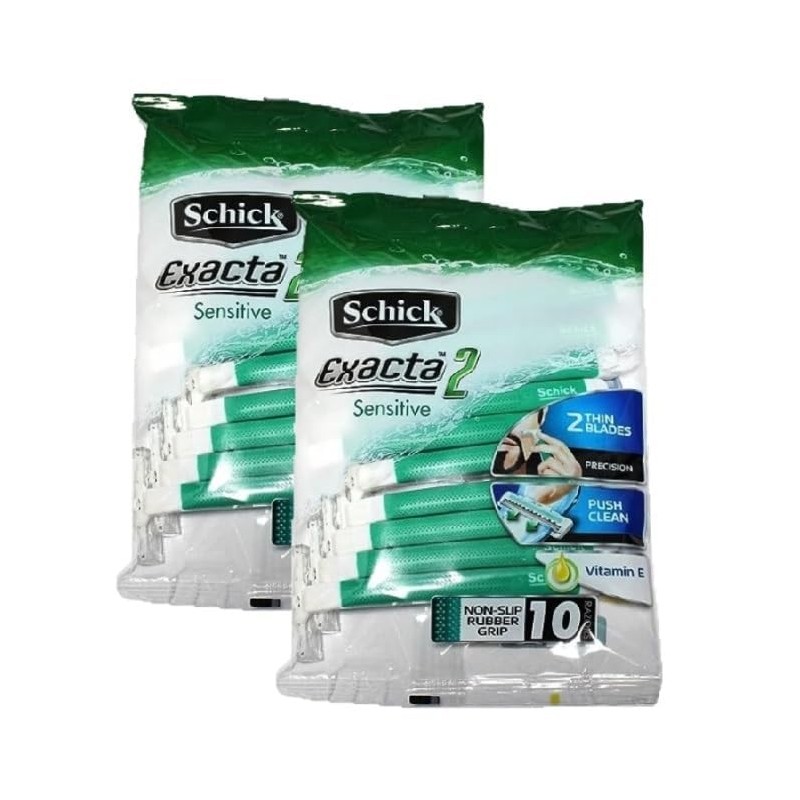 Schick Exacta2 Sensitive Disposable Shaver 20p (10 Count x 2Pack)