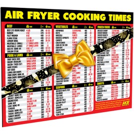 Air Fryer Magnetic Cheat Sheet - Large Print Easy to Read Airfryer Accessory - Air Fryer Cooking Times Chart Magnet, Airfry Cookbook Guide, Kitchen Cheat Sheet, Airfryer Oven Accessories 2025 (Red)