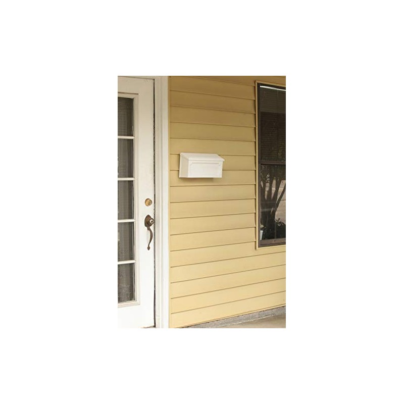 Gibraltar Mailboxes Windsor Small Capacity Rust-Proof Plastic White, Wall-Mount Mailbox,