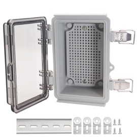 LuSumtly Electrical Box, Outdoor Waterproof Box IP67 Junction Box with Mounting Plate,ABS Plastic Project Box Power Cord Enclosure Clear 5.9" Dx3.9 Wx2.8 H