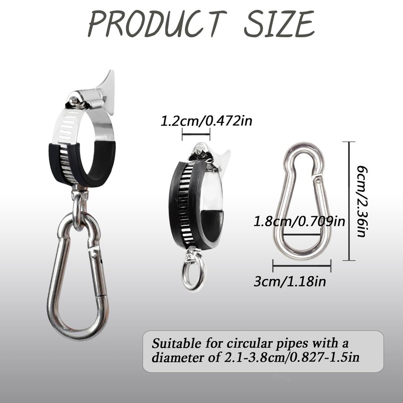 HhdvdyWgd 2Pcs Flagpole Clip Kit - Stainless Steel Adjustable Flag