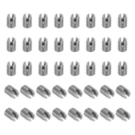PATIKIL Self-Tapping Threaded Inserts, 40 Pcs M2.5 x M4.5 x 6mm 303 Stainless Steel Thread Adapter Reducer Slotted Screw Repair Inserts Nuts Sleeve