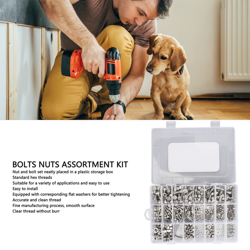 520Pcs Bolts Nuts Assortment Kit Metric M3 M4 M5 M6