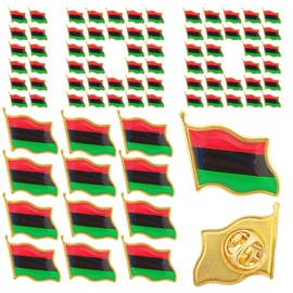 African American Flag Lapel pins Badge Pan African Flag pins for suit jacket backpack (25)