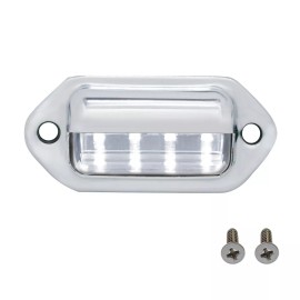 GCC 2.5" Front Rear Rectangular 4 White LED Chrome License Plate Utility Light