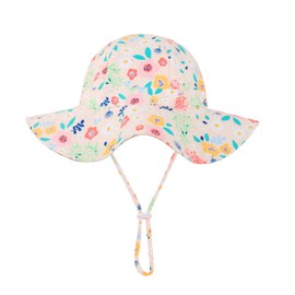 Baby Girl Sun Hat Toddler Beach Hats with UPF 50+ Protective Infant Summer Hat with Wide Brim Baby Girls Bucket Hat Swim Hat