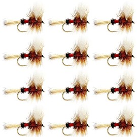 The Fly Fishing Place Royal Wulff Classic Trout Dry Fly Fishing Flies - Set of 12 Flies Size 16 - One Dozen