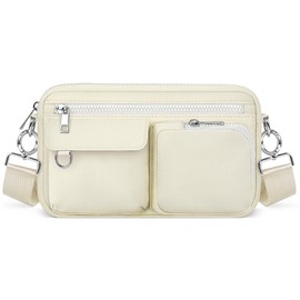 TOPEAST Crossbody Bags for Women - Shoulder Bag Adjustable Strap, Women's Crossbody Handbags with Multi-Pockets, Sling Cross Body Purse for Travel, Sports,Yoga & Daily Use, Beige