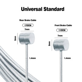 Laveroar 2 Pack Bike Brake Cables, Brake Cables Gear Cables for Bicycles, Suitable for Road Bikes, Mountain Bikes, MTB