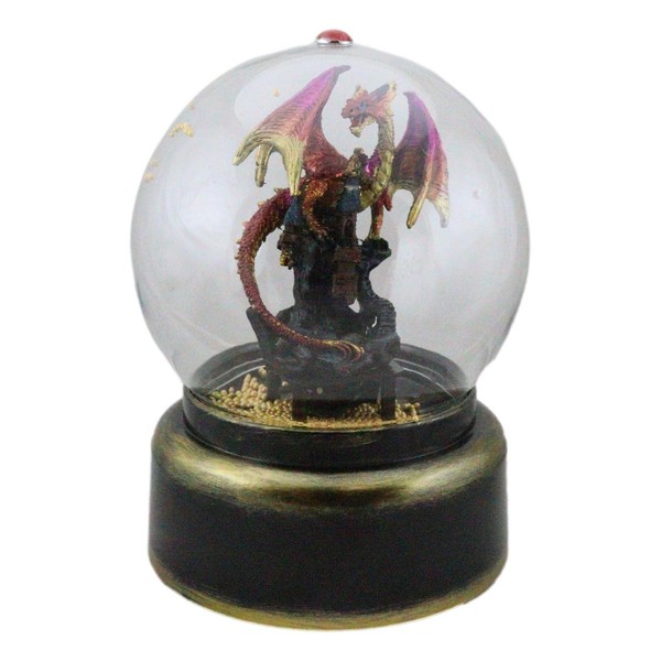 Ebros Gift Metallic Iridescent Guardian Dragon Golden Musical Air Powered