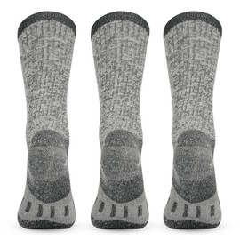 MERIWOOL Merino Wool Lightweight Hiking Socks, 3 Pairs Cushioned & Odor Resistant Outdoor Crew Socks for Men and Women