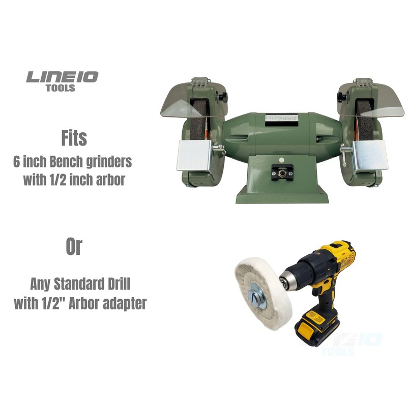 LINE10 Tools 6 Inch Metal Buffing Kit for Drill, 6