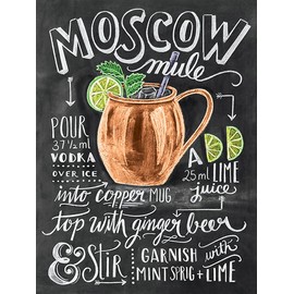 SHAWPRINT MOSCOW MULE METAL TIN WALL SIGN GIFT WALL KITCHEN (150MM X 200MM (6" X 8"))