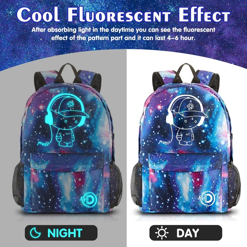Dracarys School Backpack School Bags for Girls Boys Galaxy Luminous