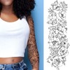 Tatodays Temporary tattoo sleeve for women Stick on flower rose