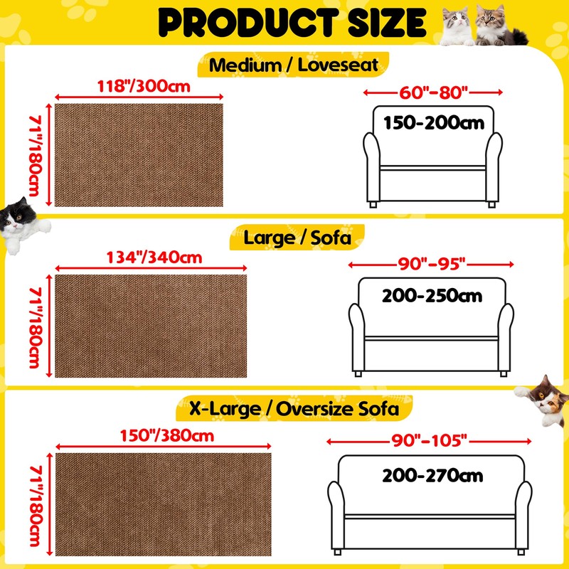 Cat Scratch Furniture Protector - Anti-Slip, Waterproof Sofa Cover to