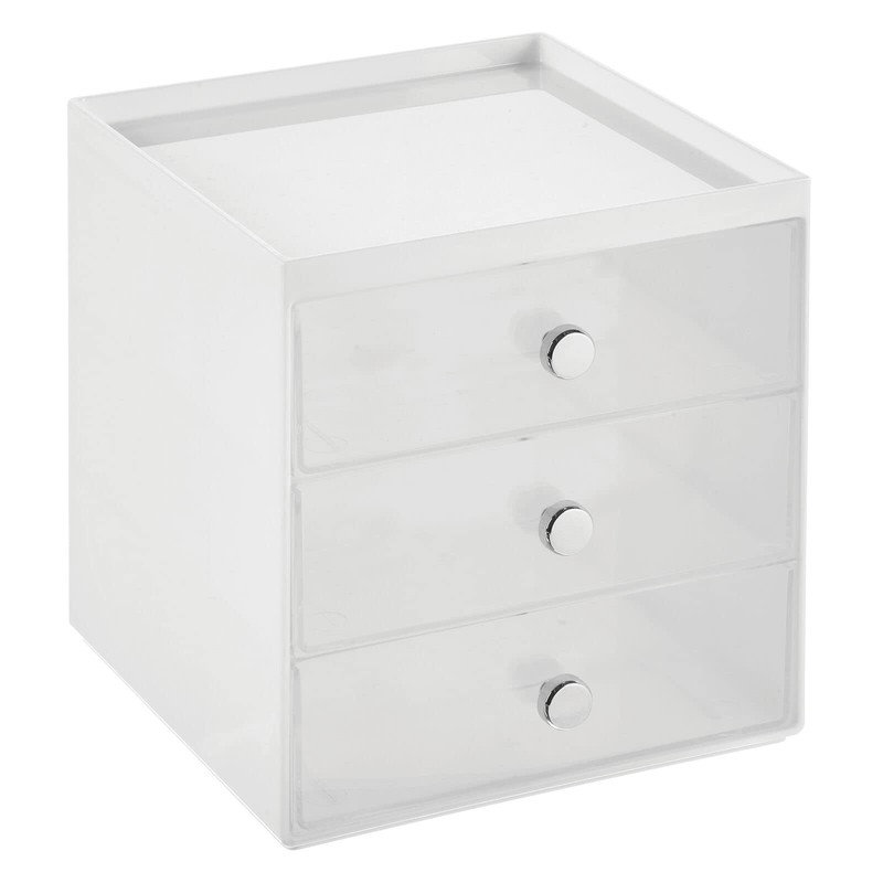 mDesign Makeup Organiser - Makeup Storage with 3 Drawers for