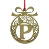 Laser cut Christmas tree bauble decoration: Letter P