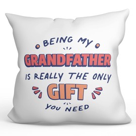 MUGFFINS GRANDFATHER/GRANDPA Cushion Padding included - in English - I'm the only gift you need - Funny gift - Pillow: cover and filling 15.7x15.7 inches