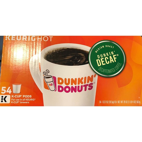 Save $$$ Dunkin Donuts Decaf 54 K Cups Large Box!