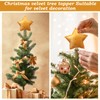 Gejoy Mini Velvet Gold Christmas Star Tree Topper Natural Rustic