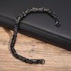 Stainless Steel Byzantine Link Bracelets for Men, Black Stylish Waterproof