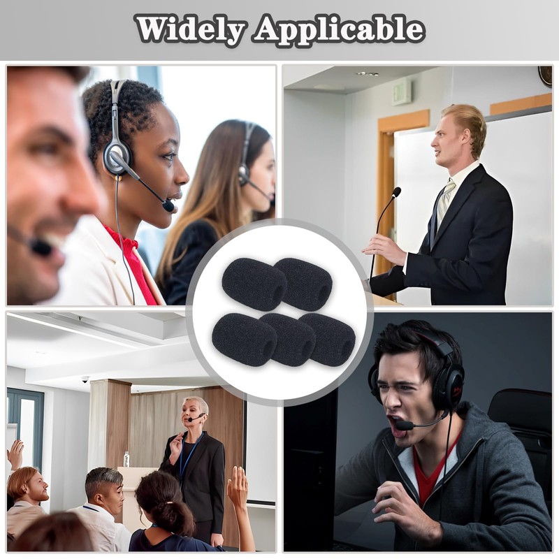 Headset Microphone Covers Foam, Lapel Headset Microphone Windscreen Sponge Foam