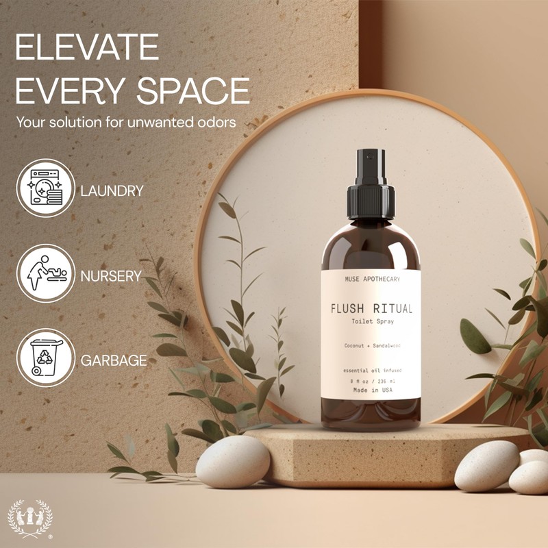 Muse Apothecary Flush Ritual - Aromatic & Refreshing Toilet Spray,