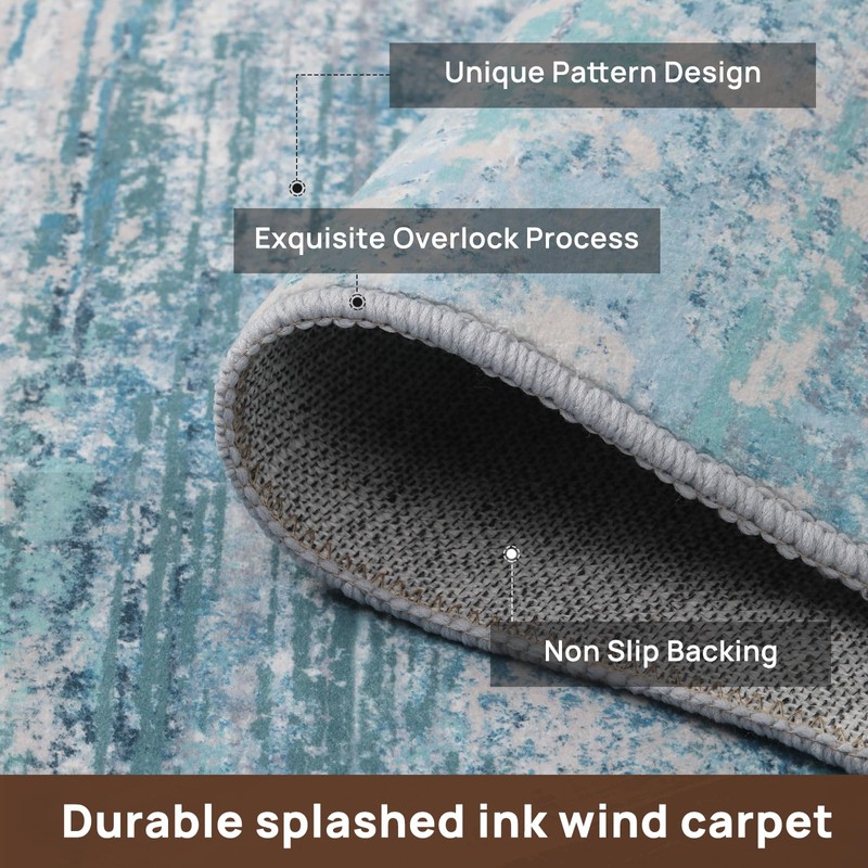 FLYRUGGO Abstract 3x5 Area Rug, Modern Indoor Entryway Rugs, Washable