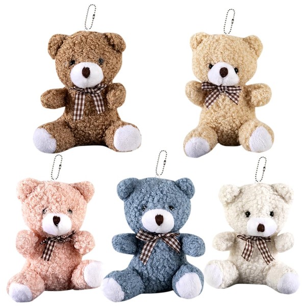 5 Pieces Mini Bear Plush Stuffed 4 Inch,Multicolor Soft Plush,Cuddly