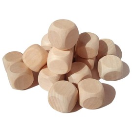 Dpaaoyer 100 Pcs Blank Wooden Unfinished Square Blocks 6 Sided Wood Cubes with Rounded Corners for DIY Craft Projects