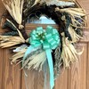 Mint Green Pull Bows with Tulle Tails and Rosebuds -