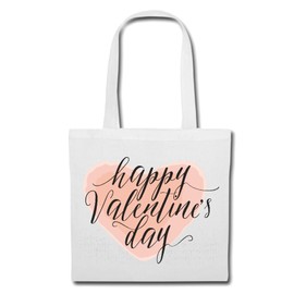 Reifen-Markt Tasche Umhängetasche VALENTINSTAG LOVE YOU HAPPY VALENTIN`S DAY - FRAU MANN - LIEBE - MAMA - PAPA Einkaufstasche Schulbeutel Turnbeutel in Weiß