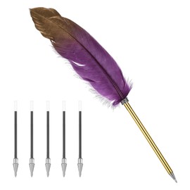 Nib Nib Set, Ballpoint Pen High-Quality Nib, Calligraphy Fountain Pen with 5 Replacement Cartridges for School, Wedding Gifts, Autographs, Offices, Business Gifts (Purple)