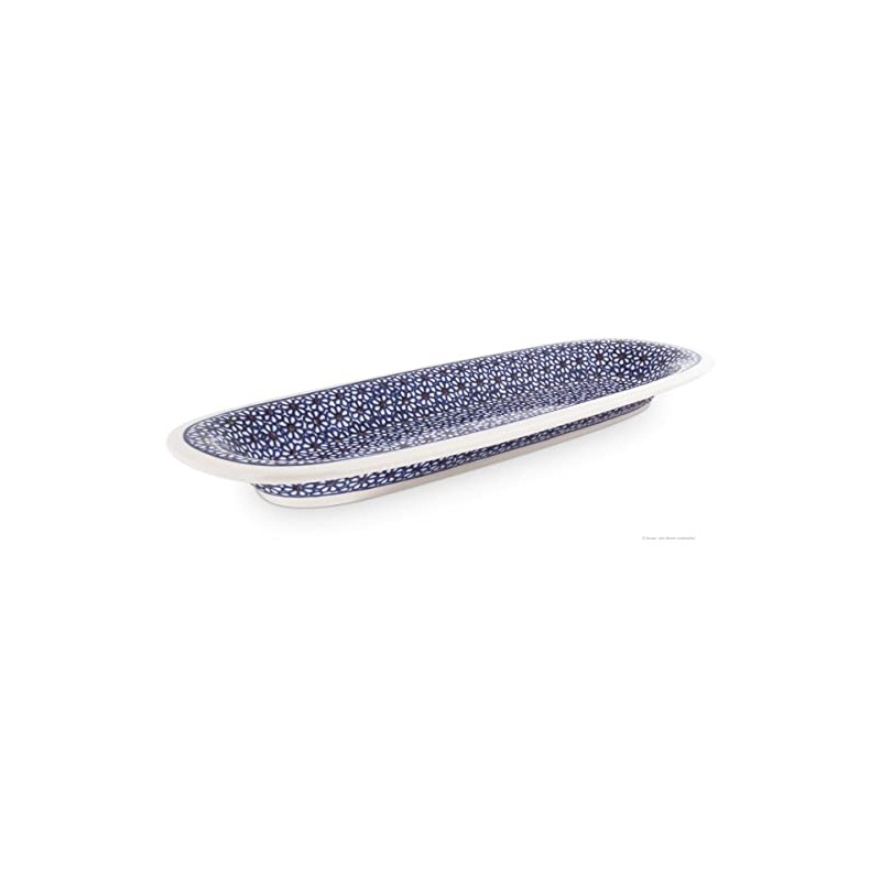 Original Bunzlauer Keramik Servierplatte 37,4x13,4x3,0 cm, Dekor 120
