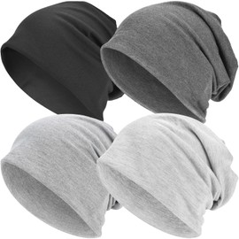 EINSKEY Knit Hat, Men's, Women's, Thin, Sweat Absorbent, Quick Drying, Sports Cap, For Sleeping, Night Cap, Medical Hat, Breathable, Soft, Unisex, Beanie, 03 Black, Dark Grey, Light Grey, Light White