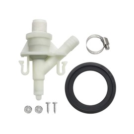 385311641 RV Toilet Water Valve Kit Replacement for Dometic and Sealand 300, 301, 310, 311, 320, 321 Series Pedal-Flush Toilets Camper Trailer RV Toilet, Includes Hose Clamp and Fasteners (1)