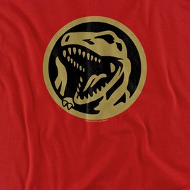 Popfunk Power Rangers Red Ranger Logo Unisex Adult T-Shirt - Large - Red